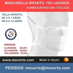 Mascarilla Infantil IMBROS 100 lavados