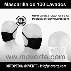 Mascarilla IMBROS 100 lavados Norma Europea CWA 17553:2020