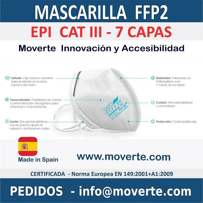 hecho extremidades Independiente Comprar mascarilla FFP2 EPI CAT III certificada y fabricada en España