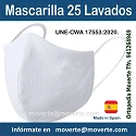 Mascarilla lavable 25 veces alta calidad UNE 0065.
