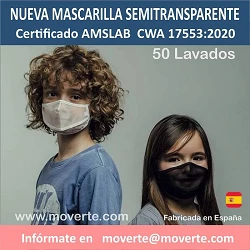 MASCARILLAS SEMITRANSPARENTES INFANTIL EMOTION 50 LAVADOS
