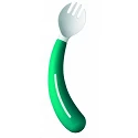 Tenedor y cuchara para niños zurdos Color verde