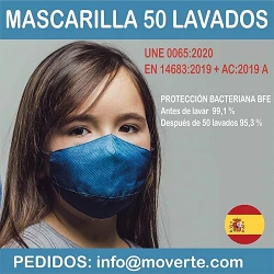 Mascarilla higiénica Infantil R50 lavados LIVE 10 - 12 años