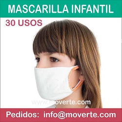 Mascarilla Infantil 30 usos doble capa para filtro