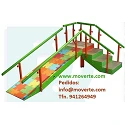 Escalera con rampa infantil 4 escalones con pasamanos regulable en altura