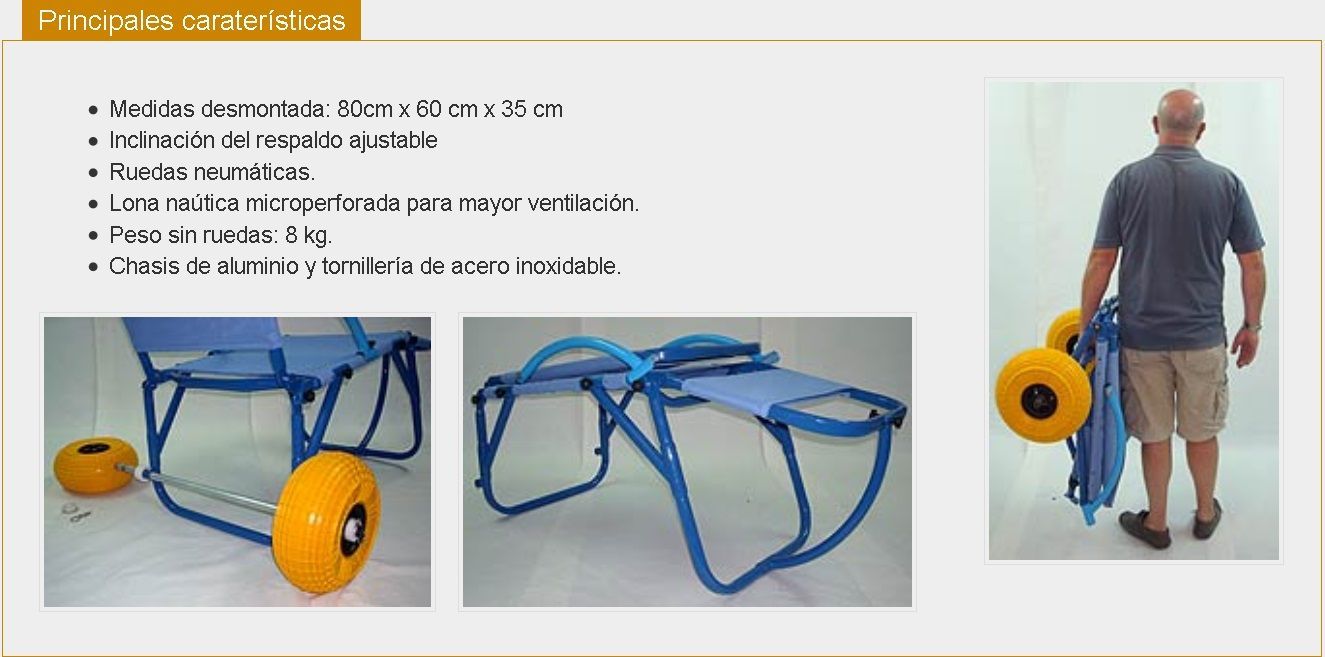 Tumbona Oceanic Sun para personas en silla de ruedas - Novaf